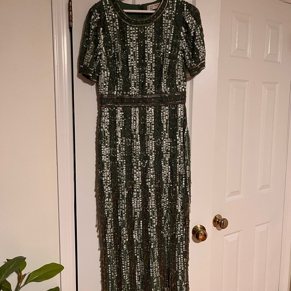 Cocktail Geometric Beaded Midi-Dress - Picture 6 of 6